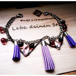 Charivari Kette fürs Dirndl,  Dirnd- Schmuck, Accessoire, Fest ,Trachten, Hochzeit, Quaste lila