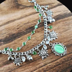 Charivari Kette fürs Dirndl,  Dirnd- Schmuck, Accessoire, Fest ,Trachten, Hochzeit, weiß