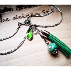 Charivari Kette fürs Dirndl,  Dirnd- Schmuck, Accessoire, Fest ,Trachten, Hochzeit, Quaste grün