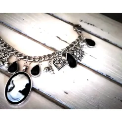 Charivari Kette fürs Dirndl,  Dirnd- Schmuck, Accessoire, Fest ,Trachten, Hochzeit, schwarz