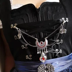 Charivari Kette fürs Dirndl,  Dirnd- Schmuck,  rot