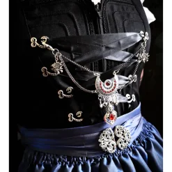Charivari Kette fürs Dirndl,  Dirnd- Schmuck,  rot