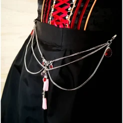 Charivari Kette fürs Dirndl,  Dirnd- Schmuck, Accessoire, Fest ,Trachten, Hochzeit, Quaste rosa