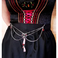 Charivari Kette fürs Dirndl,  Dirnd- Schmuck, Accessoire, Fest ,Trachten, Hochzeit, Quaste rosa