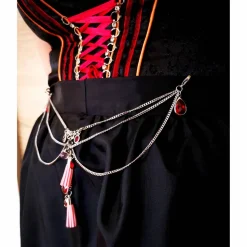 Charivari Kette fürs Dirndl,  Dirnd- Schmuck, Accessoire, Fest ,Trachten, Hochzeit, Quaste rosa