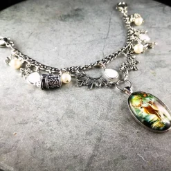 Charivari Kette fürs Dirndl,  Dirnd- Schmuck, Accessoire, Fest ,Trachten, Hochzeit, weiß