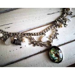 Charivari Kette fürs Dirndl,  Dirnd- Schmuck, Accessoire, Fest ,Trachten, Hochzeit, weiß