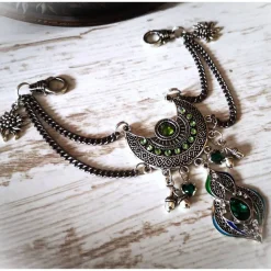 Charivari Kette fürs Dirndl,  Dirnd- Schmuck,  grün