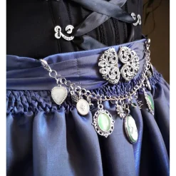 Charivari, Kette, Ohrringe fürs Dirndl, Dirnd- Schmuck, weiss-grün