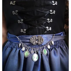 Charivari, Kette, Ohrringe fürs Dirndl, Dirnd- Schmuck, weiss-grün