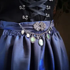 Charivari, Kette, Ohrringe fürs Dirndl, Dirnd- Schmuck, weiss-grün