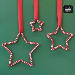 Chenilledraht rot-weiß 10 Stück 50 cm