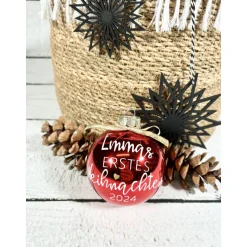 Christbaumkugel | Babys erstes Weihnachten | First Christmas | Weihnachtskugel 8 cm personalisiert | Geschenk