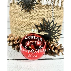 Christbaumkugel | Babys erstes Weihnachten | First Christmas | Weihnachtskugel 8 cm personalisiert | Geschenk