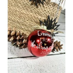 Christbaumkugel | Babys erstes Weihnachten | First Christmas | Weihnachtskugel 8 cm personalisiert | Geschenk