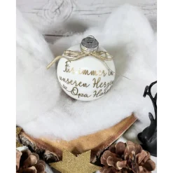 Christbaumkugel | Mama Papa Oma Opa | für immer in unseren Herzen | Andenken Erinnerung Verstorbene | Weihnachtskugel 8