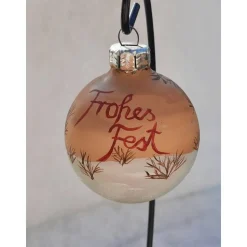 Christbaumkugel/ Weihnachtskugel aus Glas 6cm mit wunderschönem winterlichen Landschaftsmotiv