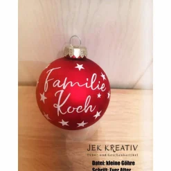Christbaumkugel, Weihnachtskugel, Tannenbaumschmuck, Echtglas Kugel, Weihnachtsbaumkugel,personalisierte Christbaumkugel