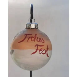 Christbaumkugel/ Weihnachtskugel aus Glas 6cm mit wunderschönem winterlichen Landschaftsmotiv