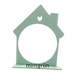 Christbaumkugelkugel aus Glas Mein 1. Weihnachten mit Namen und Kugelhalter Haus