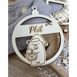 Christbaumkugeln personalisiert mit Namen / Weihnachtskugeln aus Holz / Weihnachtsgeschenk / Weihnachtsbaumschmuck