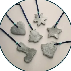 Christbaumschmuck 6 Anhänger Weihnachten | silber grau blau | 5 -5,5 cm