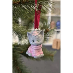 Christbaumschmuck - Süße Katzenbabys- Keramik Weihnachtsanhänger