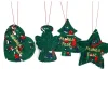 Christbaumschmuck 4er Set, Geschenkanhänger bestickt