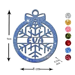 Christbaumschmuck Personalisierbar - glitzer Weihnachtsschmuck mit Namen aus Acrylglas - Christbaumkugeln - Schneeflocke