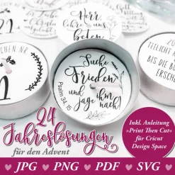 Christliche Teelicht-Botschaften – 24 Jahreslosungen der vergangenen Jahre als Adventskalender oder als Geschenk