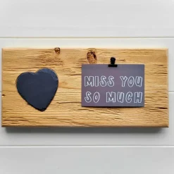 Clipboard Bilderrahmen im Altholz Design mit Schieferherz