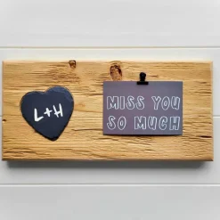 Clipboard Bilderrahmen im Altholz Design mit Schieferherz