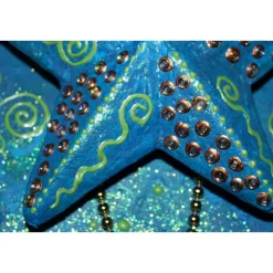 Collage BLAUES STERNENGLÜCK Acrylmalerei Deko Weihnachtsgeschenk Stern Malerei Weihnachtsdeko Weihnachtsstern