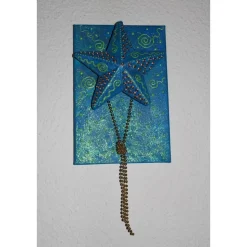 Collage BLAUES STERNENGLÜCK Acrylmalerei Deko Weihnachtsgeschenk Stern Malerei Weihnachtsdeko Weihnachtsstern