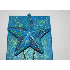 Collage BLAUES STERNENGLÜCK Acrylmalerei Deko Weihnachtsgeschenk Stern Malerei Weihnachtsdeko Weihnachtsstern