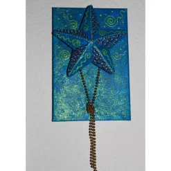 Collage BLAUES STERNENGLÜCK Acrylmalerei Deko Weihnachtsgeschenk Stern Malerei Weihnachtsdeko Weihnachtsstern