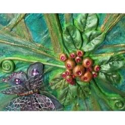 Collage LIBELLE & SCHMETTERLING Acrylbild Malerei mit Acrylfarben Mixed Media Kunst direkt vom Künstler