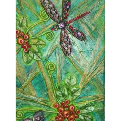 Collage LIBELLE & SCHMETTERLING Acrylbild Malerei mit Acrylfarben Mixed Media Kunst direkt vom Künstler