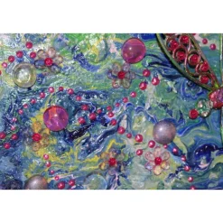 Collage LIBELLENFLUG Acrylbild Malerei mit Acrylfarben Mixed Media Kunst direkt vom Künstler