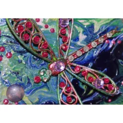 Collage LIBELLENFLUG Acrylbild Malerei mit Acrylfarben Mixed Media Kunst direkt vom Künstler