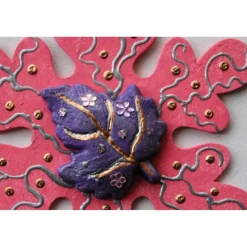 Collage ROSA HERBSTZAUBER Wandbild Wanddeko Herbstdeko Schneeflocke Wandhänger Türdeko Anhänger Handarbeit rosa Bild