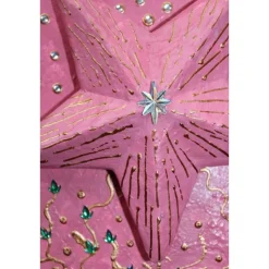 Collage ROSA STERNENGLÜCK Acrylmalerei Deko Weihnachtsgeschenk Stern Malerei Weihnachtsdeko Weihnachtsstern