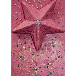 Collage ROSA STERNENGLÜCK Acrylmalerei Deko Weihnachtsgeschenk Stern Malerei Weihnachtsdeko Weihnachtsstern