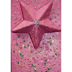 Collage ROSA STERNENGLÜCK Acrylmalerei Deko Weihnachtsgeschenk Stern Malerei Weihnachtsdeko Weihnachtsstern