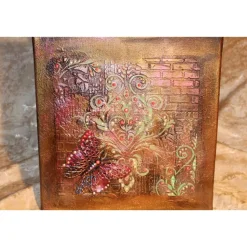 Collage SCHMETTERLING Acrylbild Malerei mit Acrylfarben in dunklen Farben