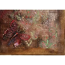 Collage SCHMETTERLING Acrylbild Malerei mit Acrylfarben in dunklen Farben