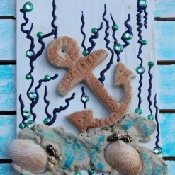 Collage UNTER WASSER Sandbild Maritime Deko Muschelbild nettes Geschenk zu Valentinstag oder Muttertag