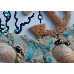 Collage UNTER WASSER Sandbild Maritime Deko Muschelbild nettes Geschenk zu Valentinstag oder Muttertag