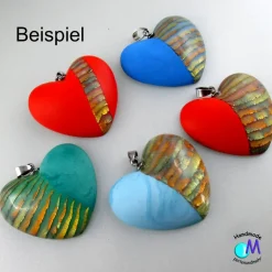 Collier Anhänger Mermaid  großes  Herz hellblau  ART 5433