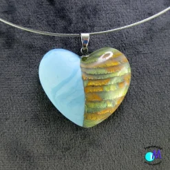 Collier Anhänger Mermaid  großes  Herz hellblau  ART 5433